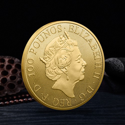 Memorial Challenge Coin Collectible Commemorative Queen Elizabeth II Gold Plated - Picture 4 of 8