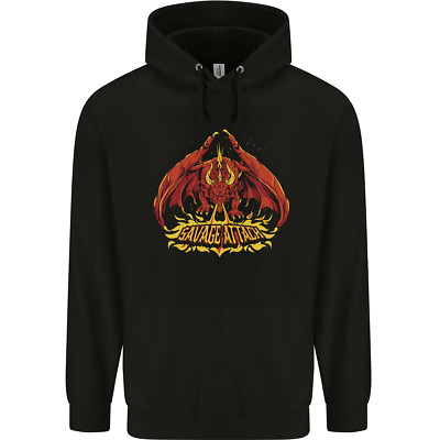 Savage Attack Fantasy Dragon Mens 80% Cotton Hoodie