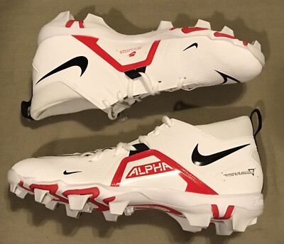 Nike Alpha‎ Menace 3 Shark Football Cleats White / Red (CV0582-103) Mens Size 14 Nike Alpha Menace 3 Shark Football Cleats Red White CV0582  main image 3