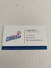 Angela Taylor Atlanta Dream Business Card President And General Manager