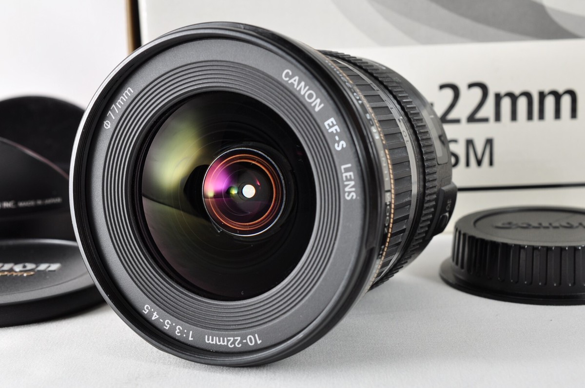 Canon EF-S 10-22mm f3.5-4.5 USM zoom lens with Hood From Japan By