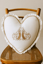 Decorative cushion country house style cushion white heart decorative cushion shabby pillowcase Vintage