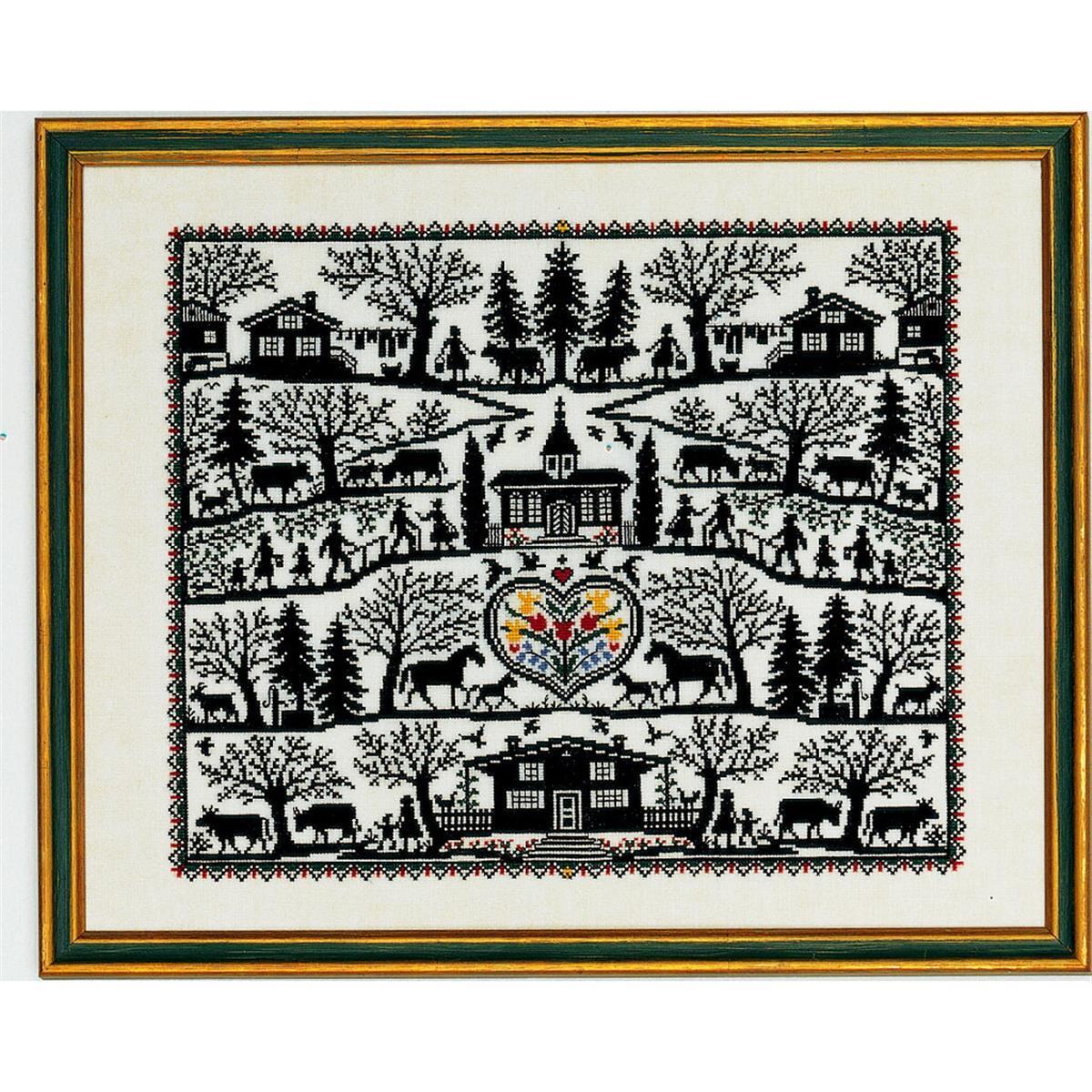Eva Rosenstand counted cross stitch kit ""Silhouet collage"", 40x50cm, DIY