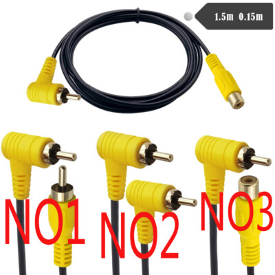 RCA Angle Cable Male Female Vidio Audio Connector Extender Cord Jack HDTV Plug