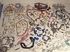 Huge Vtg Jewelry Lot Necklaces Fashion Funky Costume Wearable All earrings Pairs