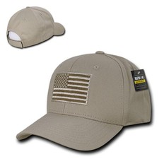 Khaki Tan USA US American Flag Patch Military Combat Tactical Operator Cap Hat