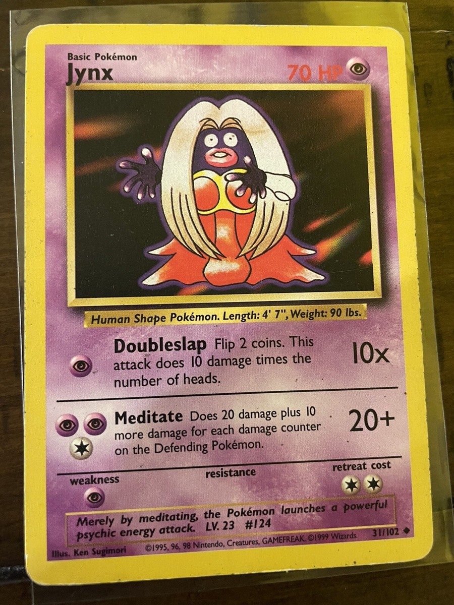 Jynx Pokémon Card – Uncommon Rare – Base Set 31/102 – Collectible TCG/CCG Game Card