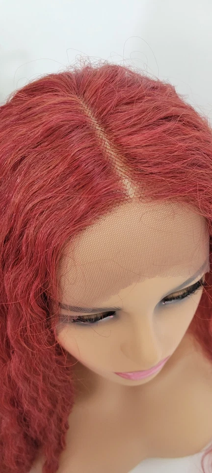 PELUCA DE ENCAJE FRONTAL EXTRA LARGA BODY WAVE CEREZA COSPLAY DIARIO-SEPIA SINTÉTICA EC9235 Foto 4 de 4