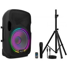 Audibax Party 12 Speaker Bluetooth 500w 12" Inc Stand & Mic *b-stock
