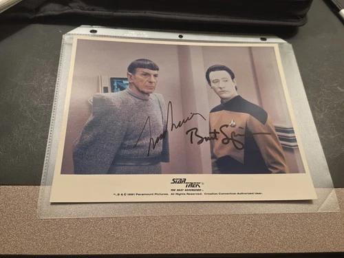Star Trek Spock Signed Leonard Nimoy Brent Spiner  COA