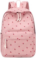 Corduroy School Backpack for Teen Girls Women Travel Daypack Laptop Bags