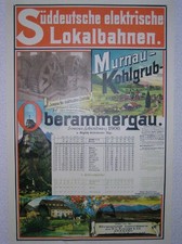 Poster "Süddeutsche el. Lokalbahnen m. Fahrplan 1900"