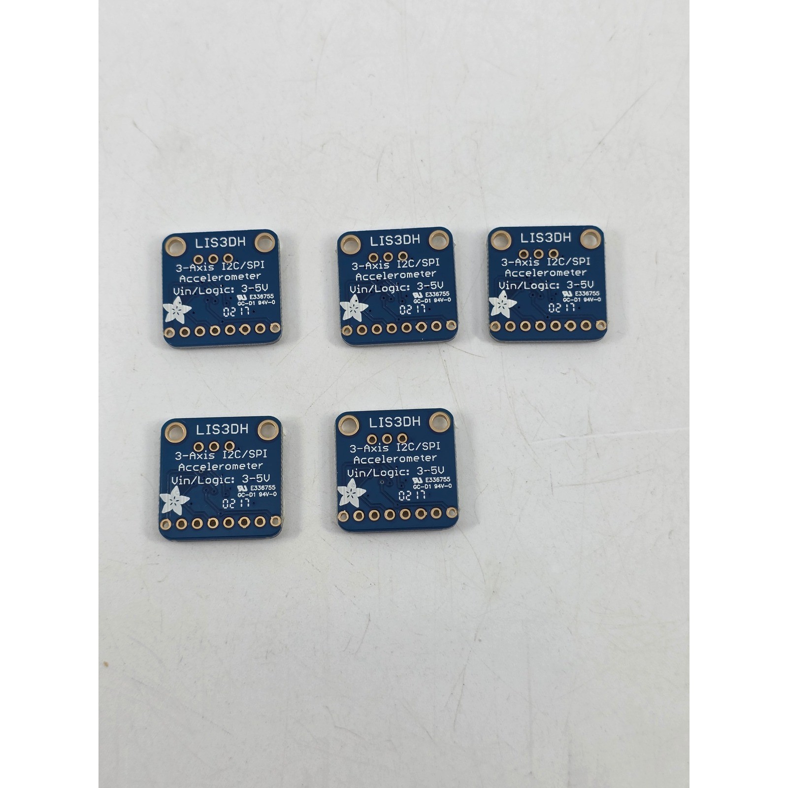 Adafruit LIS3DH Triple-Axis Accelerometer I2C SPI 3-5V Breakout Board Lot of 5