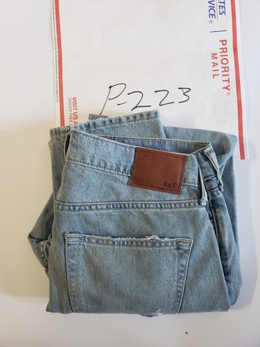 Abercrombie & Fitch Blue Jeans Mens 31x30 Langdon Slim Distressed Stretch Denim - Picture 13 of 14