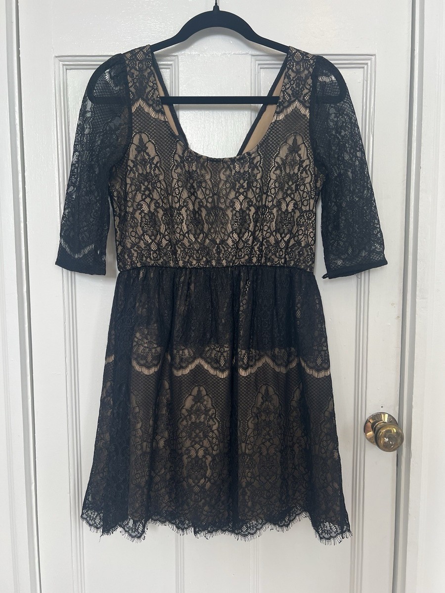 chinese dress ladies Weslyn Black Satin Lace High Slit Dress