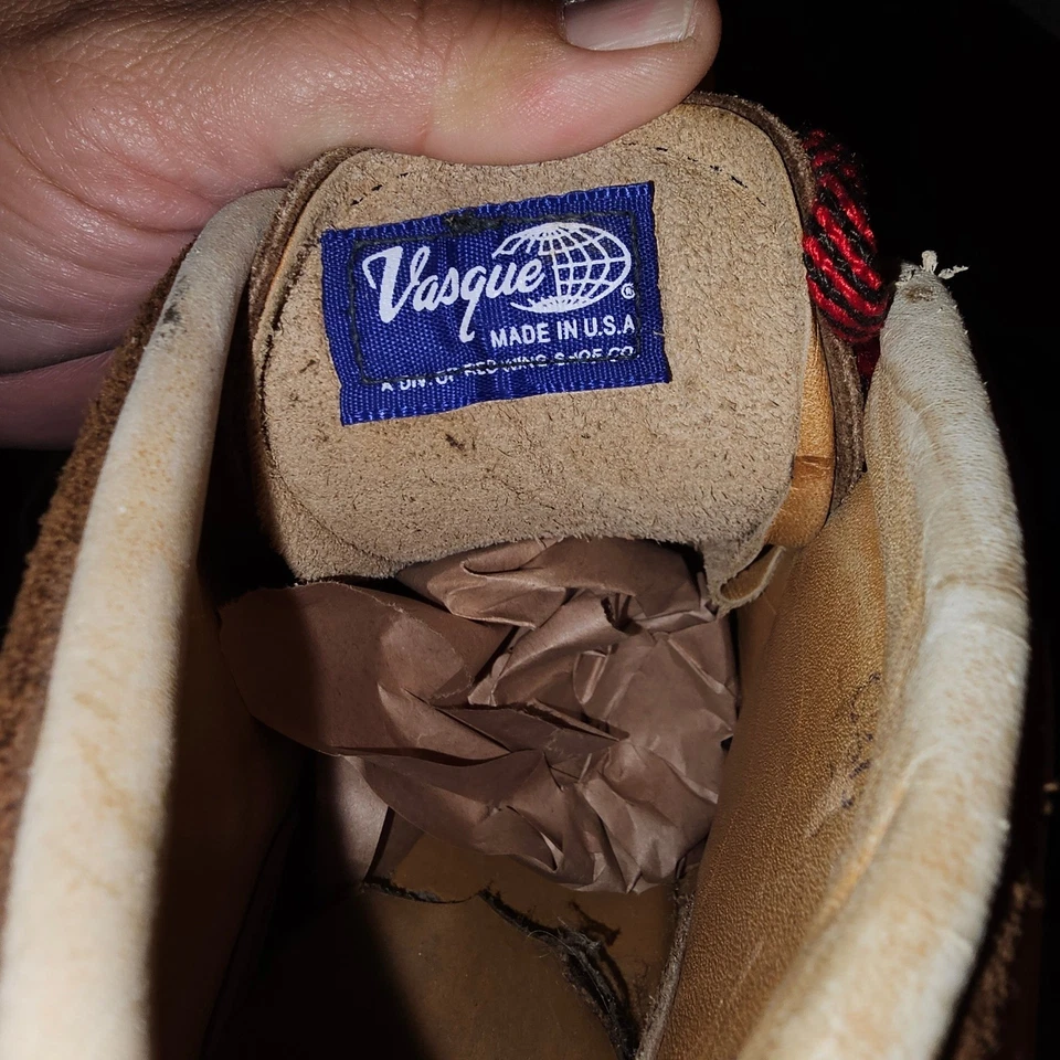 Vintage Vasque Leather Ankle Hiking Mountain Boots Vibram Made in USA Men 8.5 - Image 2 of 4