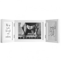 Henzo Holz-Doppelrahmen Piano 3 Fotos 10X15 Cm Und 15X20 Cm Weiß