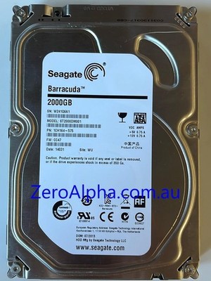 ST2000DM001, 1CH164-575, CC47, WU, W241Q6A1 Seagate Data Recovery Donor HDD