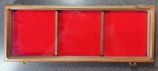 Cherry Wood Display Case 17 X 6.5 X 2 Glass Lid for Arrowheads, Knives, Watches