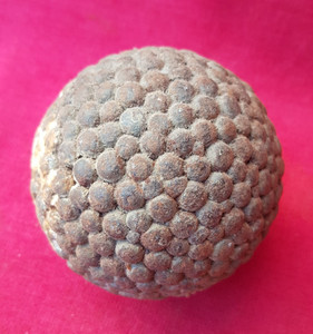 DOUBLETTE CUIVRE BOULE LYONNAISE ANCIENNE 10 cm de diamètre et LE PANIER CUIR