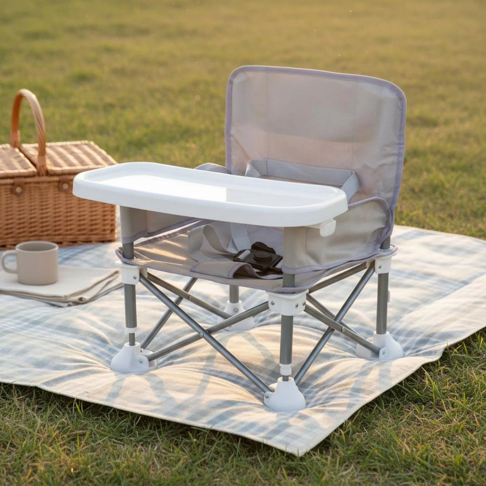 Baby Camping Chair Easy to Clean Baby Beach Chair Safety Strap for Infants
Opens in a new window or
