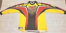 Camiseta deportiva de motocross vintage FOX RACING INC 2XL XXL moto amarilla moto cross AOP