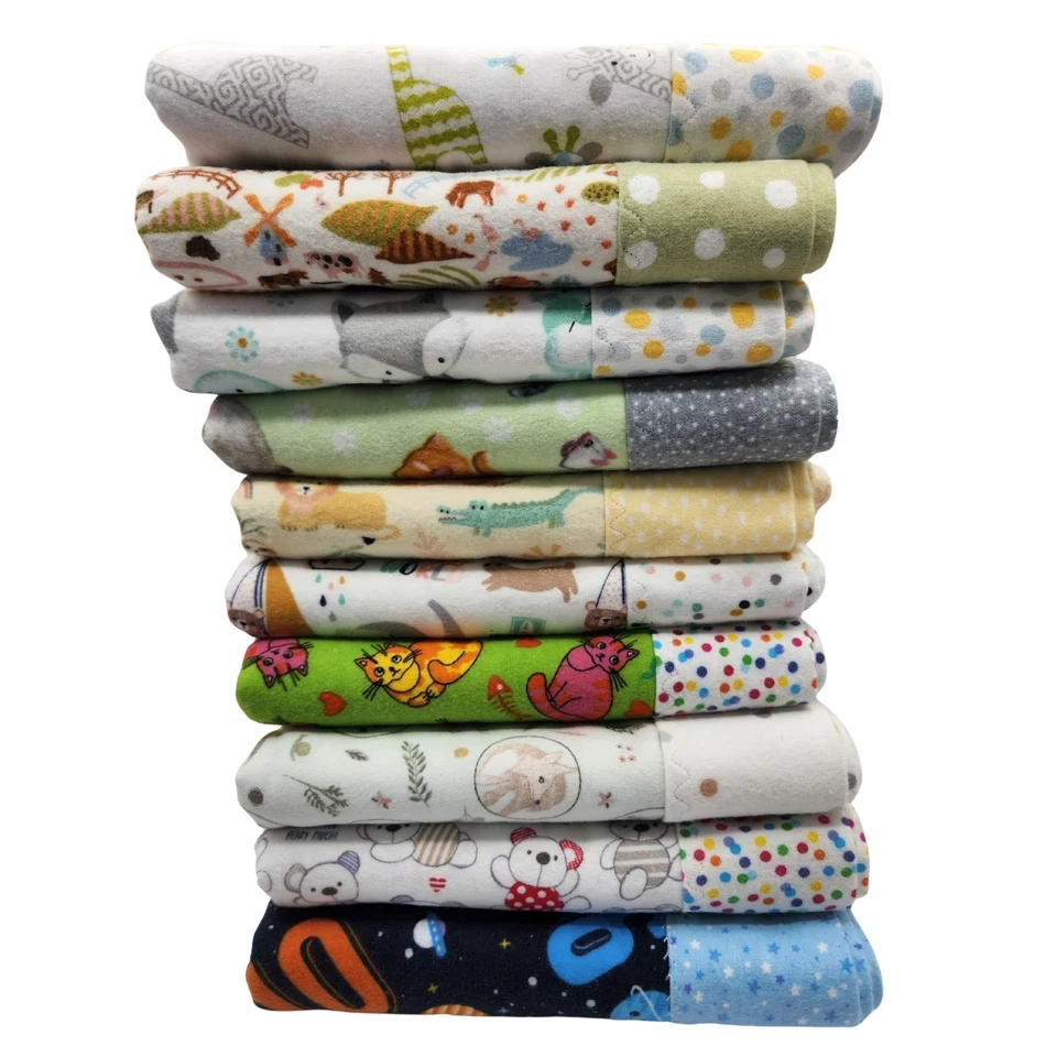 Baberos de bebé Etc hechos a mano franela género neutro mantas de bebé regalo de baby shower Foto 3 de 3