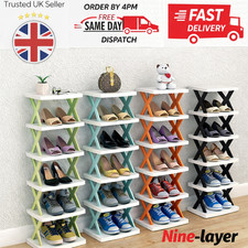 Shoe Rack 2-9 Tiers DIY Narrow Small Free Standing Shoes Storage Tall Organizer