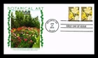 DR JIM STAMPS US COVER BOTANICAL ART IMPERFORATE FDC COMBO PANDA CACHET