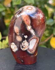 Polished Carnelian Freeform | Vibrant Crimson Red with Orbicular Patterns