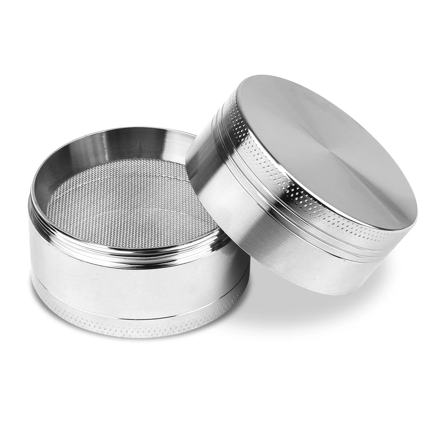 Magnetic Herb Spice Tobacco Grinder 2-inch 4-Piece Zinc Alloy Crusher Kitchen...