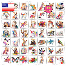 216 PCS Watercolor Animals Kids Temporary Tattoo Set Party Favors