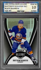 2025 UD Allure Matthew Schaefer RC #AR-MS BLACK RAINBOW Graded FCGS 10 GEM MT