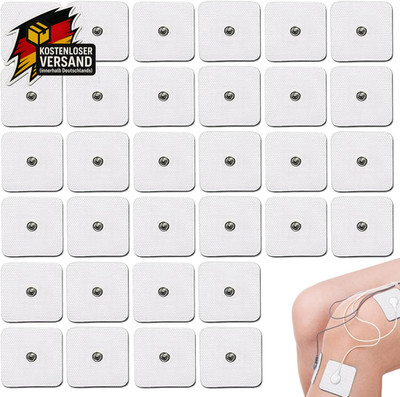 32-tlg. Tens Elektroden Pads Set wiederverwendbar 5x5 cm für Muskeltherapie