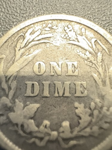 1897 Barber Silver Dime NO MINT MARK ( 7 Connected To Neck ) - Picture 9 of 13