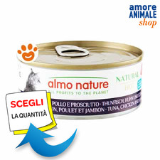 Almo Nature Cat HFC Natural Tonno Pollo e Prosciutto Megapack Gatti 195 gr