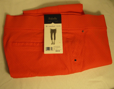 Rafaella Comfort Textured Stretch Pull On Capri Pants Women's 18 Chayenne