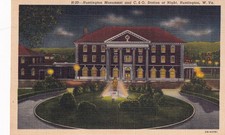 Huntington WV-West Virginia C & O Station Monument at Night Postcard F15