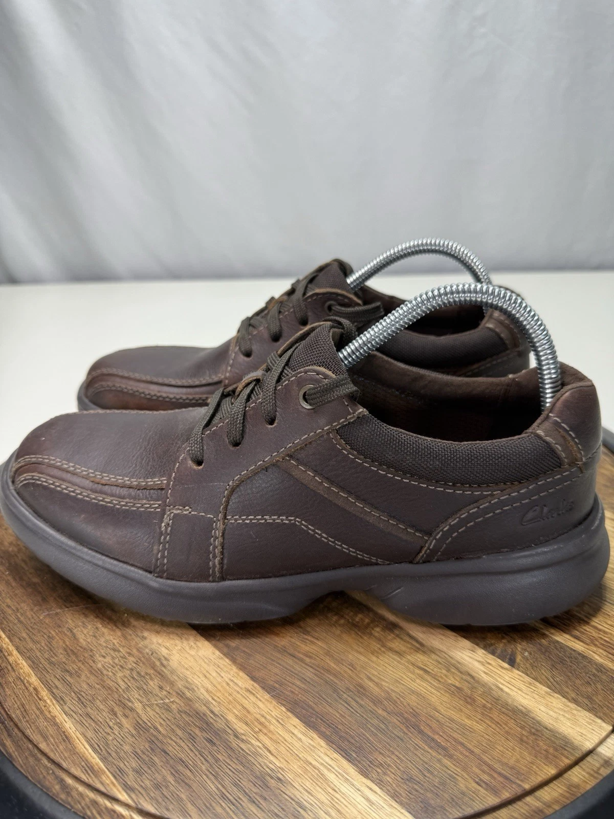 Scarpe Clarks Bradley Walk Oxford da uomo taglia 8 5 M in pelle marrone stringate