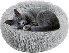 Cat Bed - Calming for Small Kittens Donut Washable Round