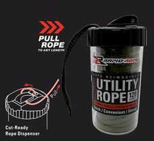 Rapid Rope Canister 120ft Olive Green Flat Tactical Paracord, Made in USA, 1100l