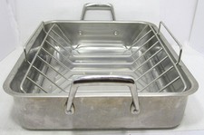 TRAMONTINA 16.5 Inch Deep Roasting Pan Stainless Steel With V Racks