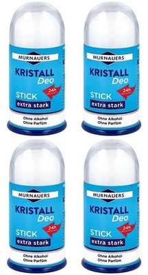   MURNAUERS Kristall Deo Stick Deodorant ohne Alkohol extra sensitiv 4x 100g  