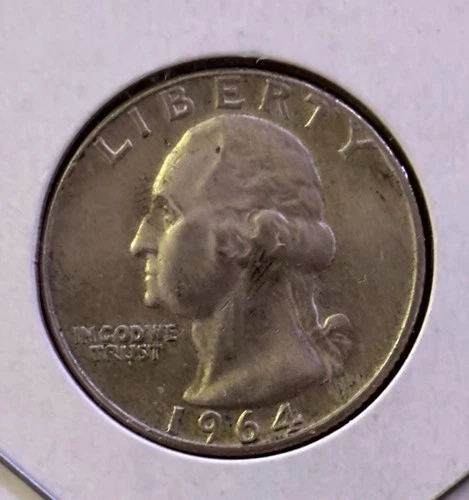 1964 d Washington Quarter - 90% Silver -  VF Free Shipping W/ Tracking