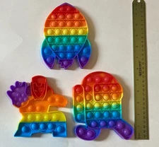 Lot of 3 Pop It Toys Among Us Iron Man Rocket Brand New Gift Christmas