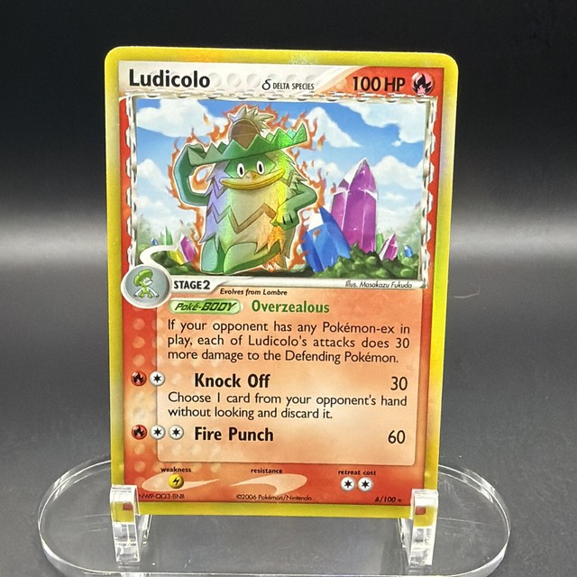Ludicolo (Delta Species) 6/100 EX Crystal Guardians Reverse Holo SUPER RARE NM
