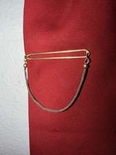 VTG 40s 50s Campus Tie Bar Clip with Chain Gold Tone Made In USA