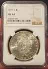 1879s $1 Morgan Silver Dollar - MS64 NGC Certified Coin