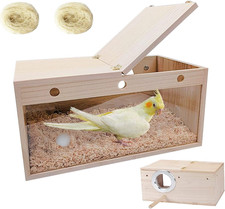 Cockatiel Nesting Box Transparent Bird Nest Box Wood Bird House for Cage Parrot