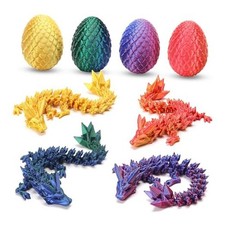 4PCS Mini 3D Printed Dragon Eggs with Dragon Inside, Surprise Stuffed Animals